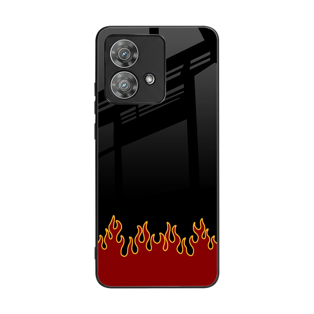 Retro Red Flames back phone cover | glass case for motorola edge 40 neo 5g
