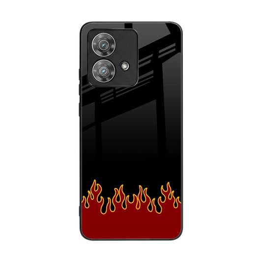 Retro Red Flames back phone cover | glass case for motorola edge 40 neo 5g
