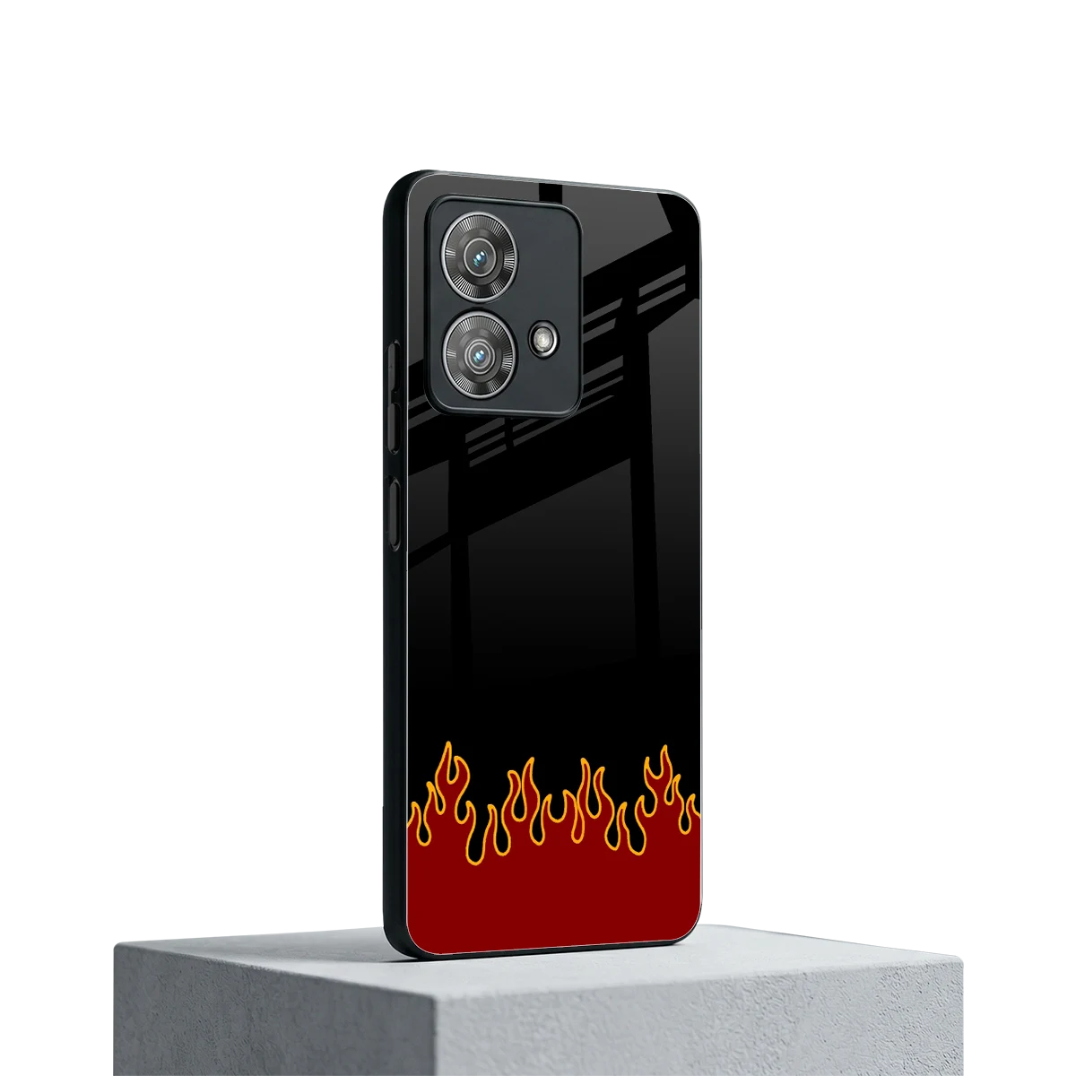 Retro Red Flames motorola edge 40 neo 5g mobile cover | shockproof glass phone case