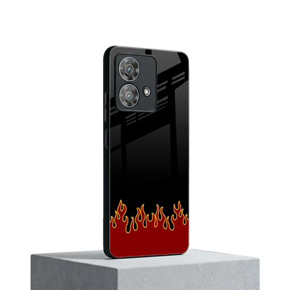 Retro Red Flames motorola edge 40 neo 5g mobile cover | shockproof glass phone case