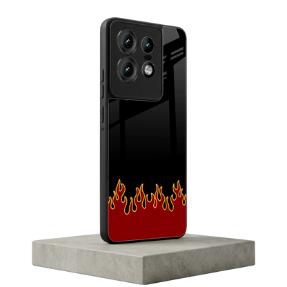 Retro Red Flames motorola edge 50 pro mobile cover | shockproof glass phone case