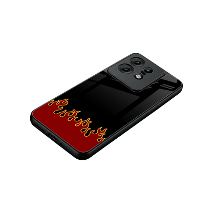 Retro Red Flames stylish phone case for motorola edge 50 pro | glossy glass and slim fit