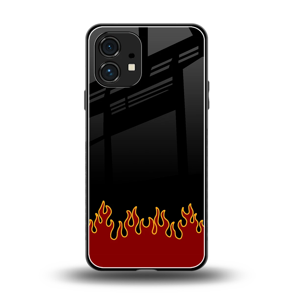 Retro Red Flames back phone cover | glass case for nothing phone 1