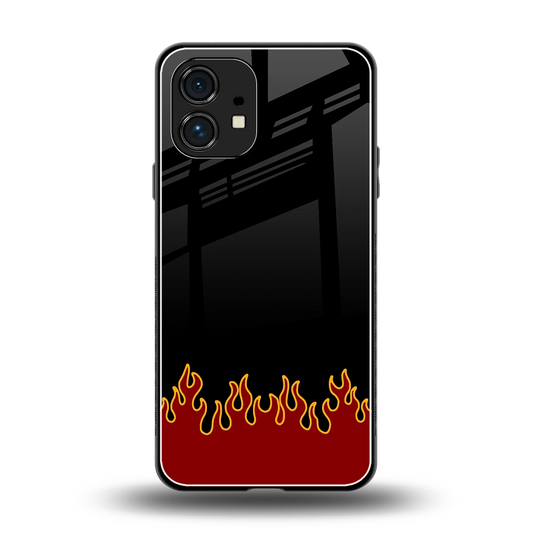 Retro Red Flames back phone cover | glass case for nothing phone 1