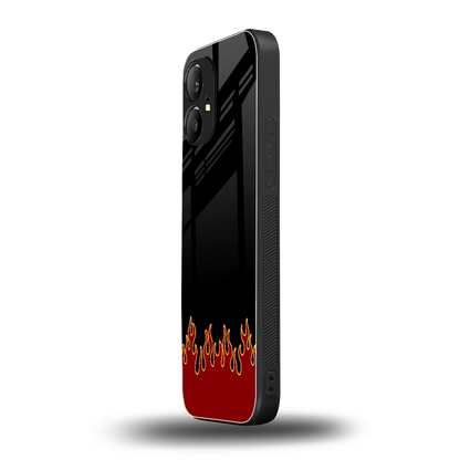 Retro Red Flames nothing phone 1 mobile cover | shockproof glass phone case