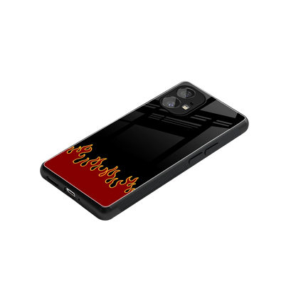 Retro Red Flames stylish phone case for nothing phone 1 | glossy glass and slim fit