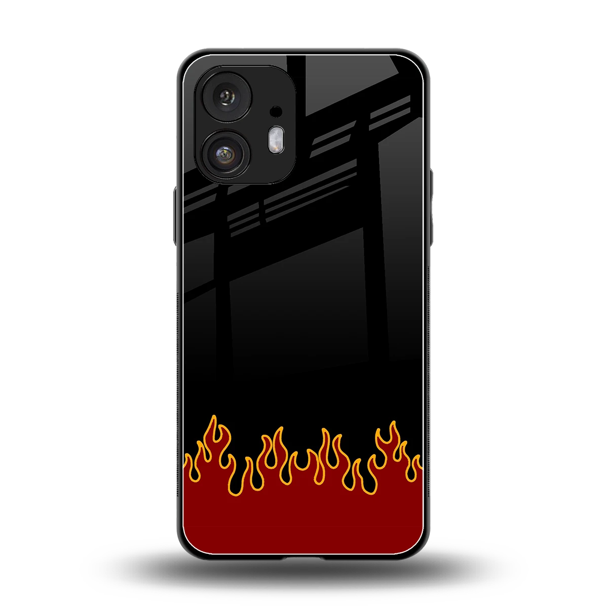 Retro Red Flames back phone cover | glass case for nothing phone 2