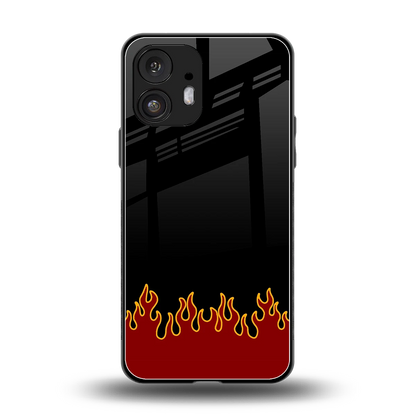 Retro Red Flames back phone cover | glass case for nothing phone 2