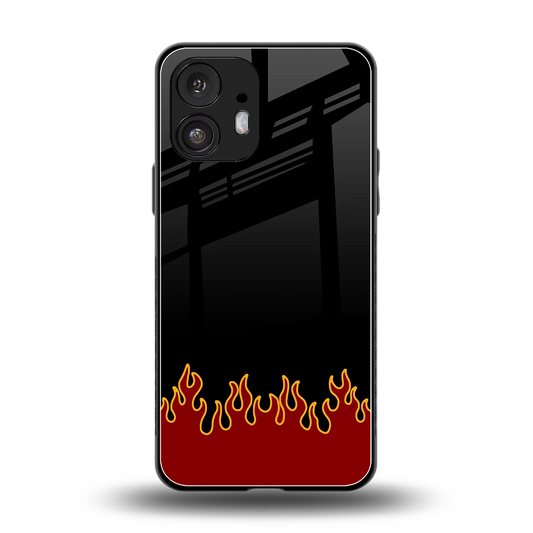 Retro Red Flames back phone cover | glass case for nothing phone 2