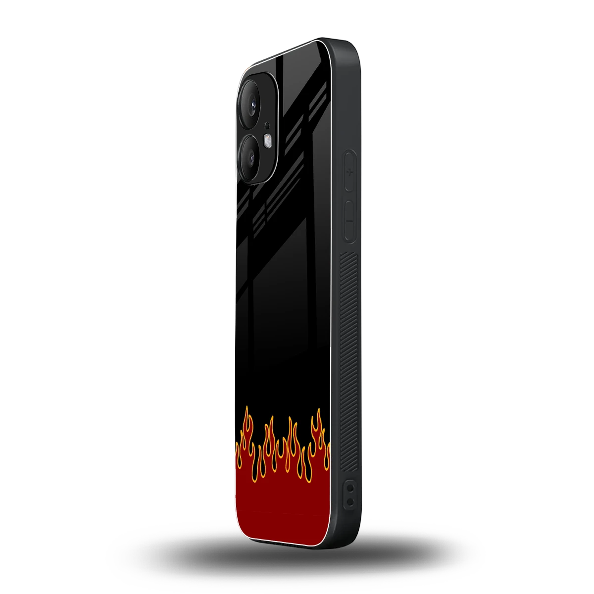 Retro Red Flames nothing phone 2 mobile cover | shockproof glass phone case