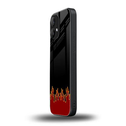 Retro Red Flames nothing phone 2 mobile cover | shockproof glass phone case