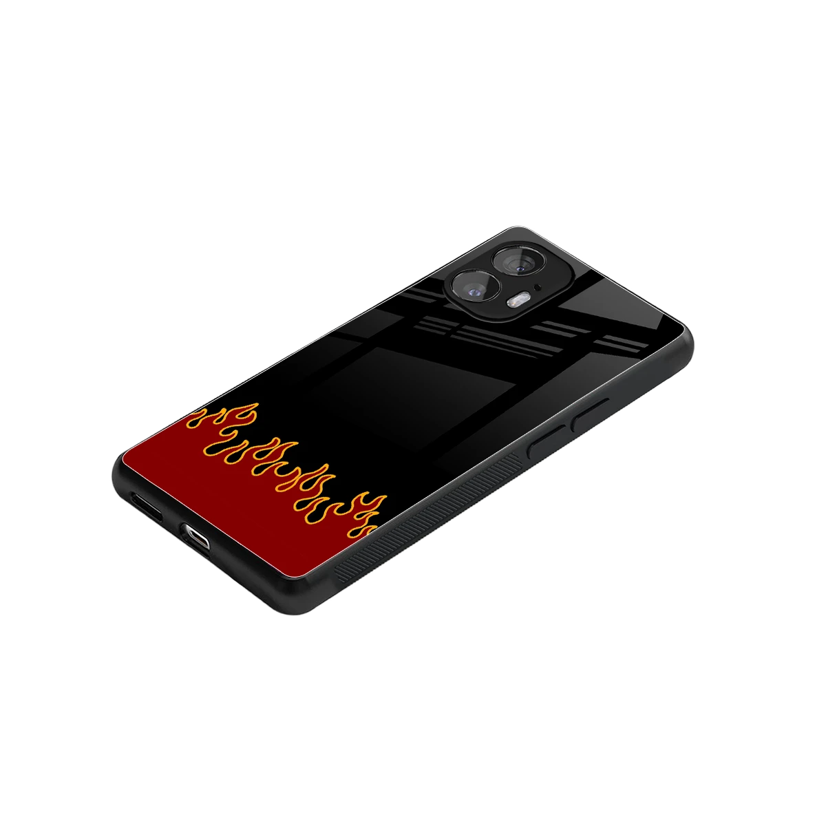 Retro Red Flames stylish phone case for nothing phone 2 | glossy glass and slim fit