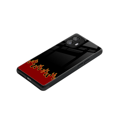 Retro Red Flames stylish phone case for nothing phone 2 | glossy glass and slim fit