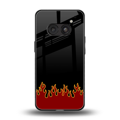 Retro Red Flames back phone cover | glass case for nothing phone 2a plus