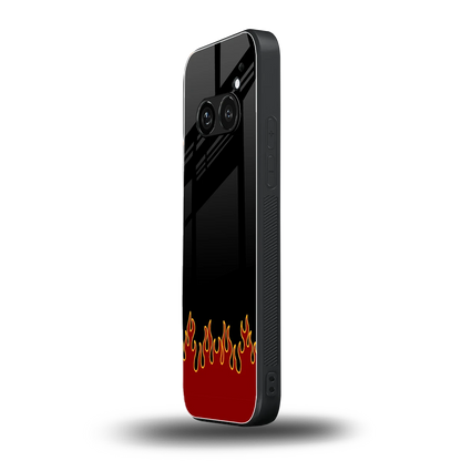 Retro Red Flames nothing phone 2a plus mobile cover | shockproof glass phone case