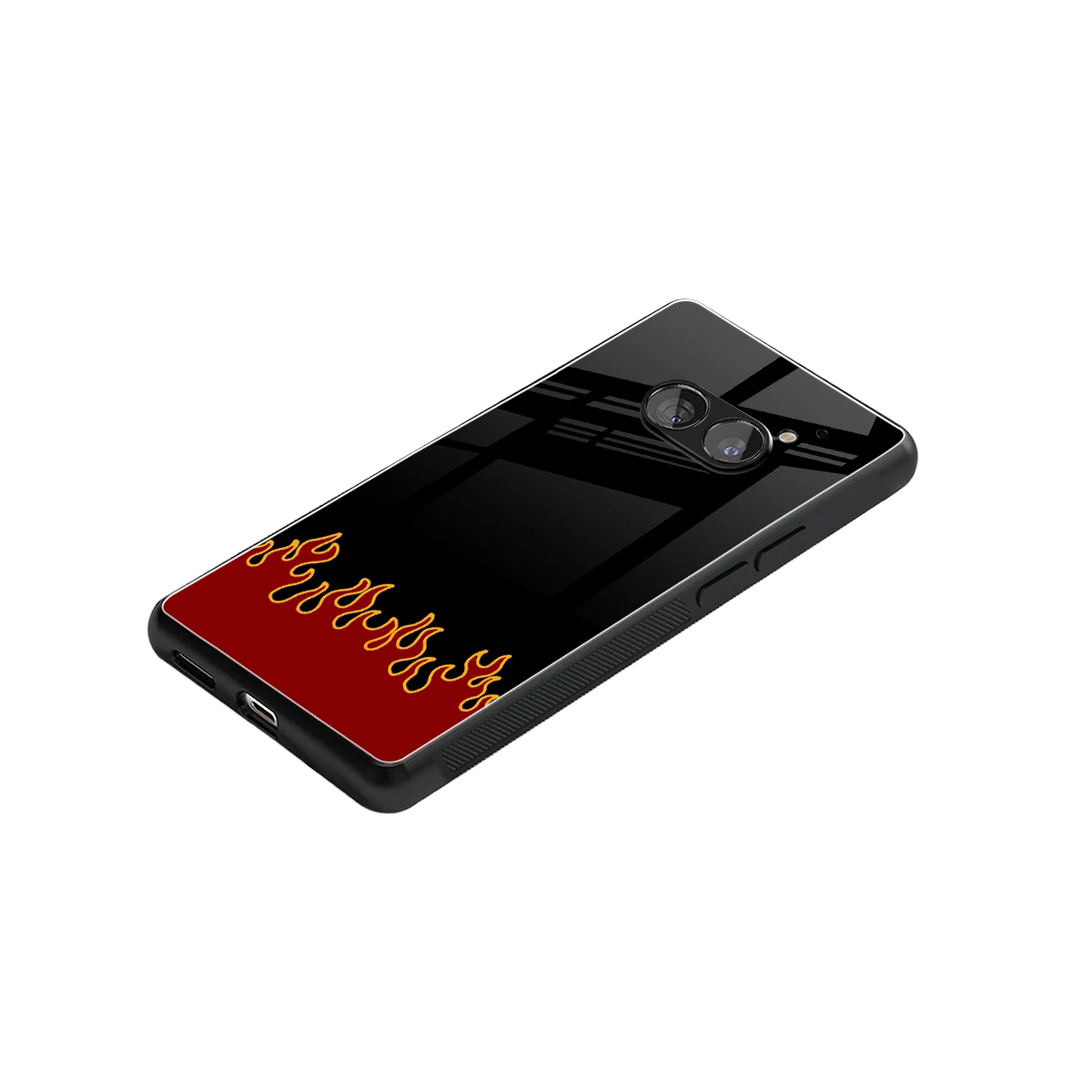 Retro Red Flames stylish phone case for nothing phone 2a | glossy glass and slim fit