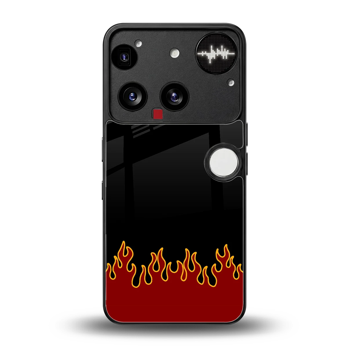 Retro Red Flames back phone cover | glass case for nothing phone 3