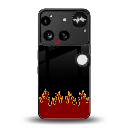 Retro Red Flames back phone cover | glass case for nothing phone 3