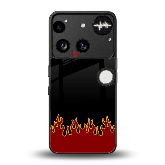 Retro Red Flames back phone cover | glass case for nothing phone 3