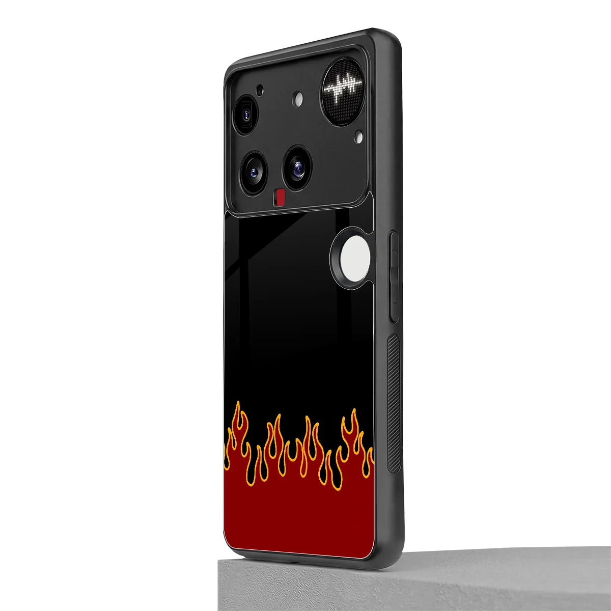Retro Red Flames nothing phone 3 mobile cover | shockproof glass phone case