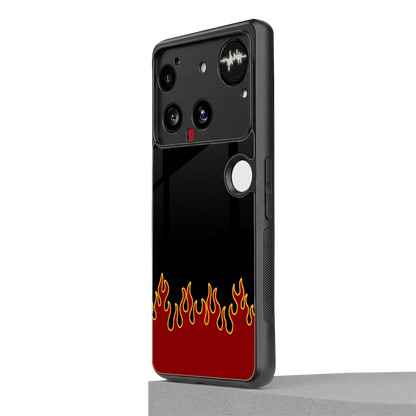 Retro Red Flames nothing phone 3 mobile cover | shockproof glass phone case