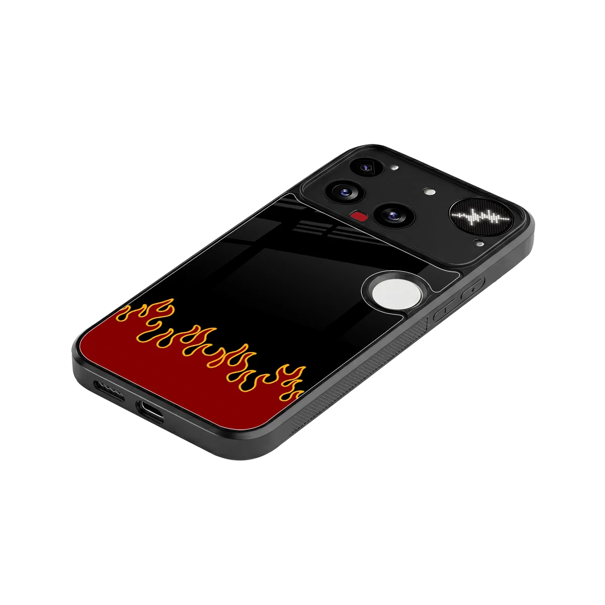 Retro Red Flames stylish phone case for nothing phone 3 | glossy glass and slim fit