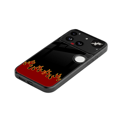 Retro Red Flames stylish phone case for nothing phone 3 | glossy glass and slim fit