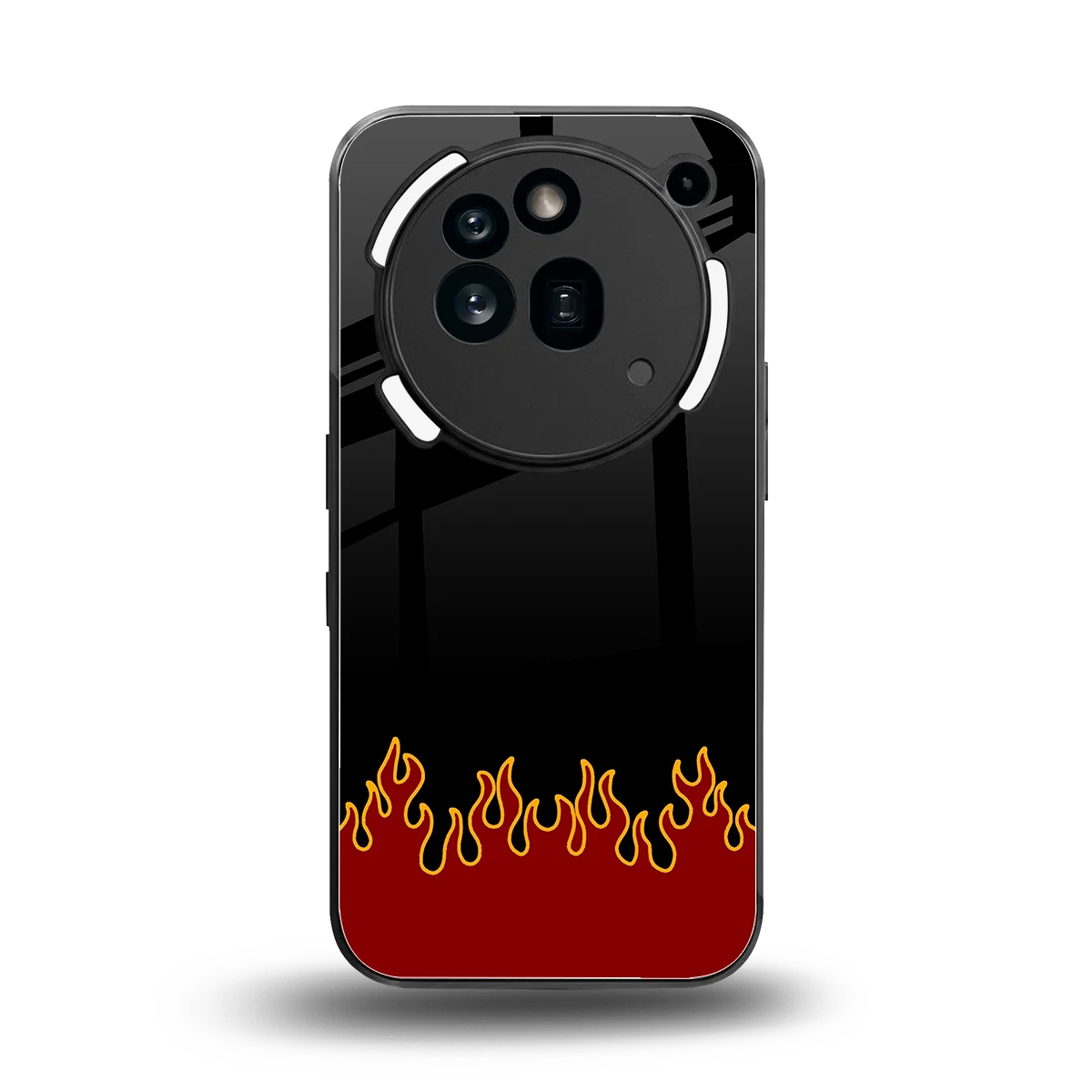 Retro Red Flames back phone cover | glass case for nothing phone 3a pro
