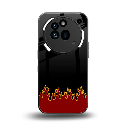 Retro Red Flames back phone cover | glass case for nothing phone 3a pro