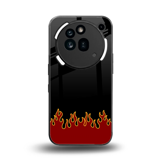 Retro Red Flames back phone cover | glass case for nothing phone 3a pro