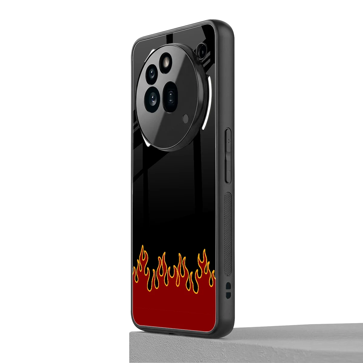 Retro Red Flames nothing phone 3a pro mobile cover | shockproof glass phone case