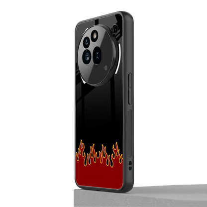 Retro Red Flames nothing phone 3a pro mobile cover | shockproof glass phone case