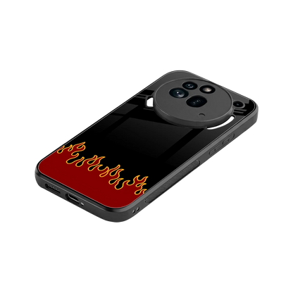 Retro Red Flames stylish phone case for nothing phone 3a pro | glossy glass and slim fit