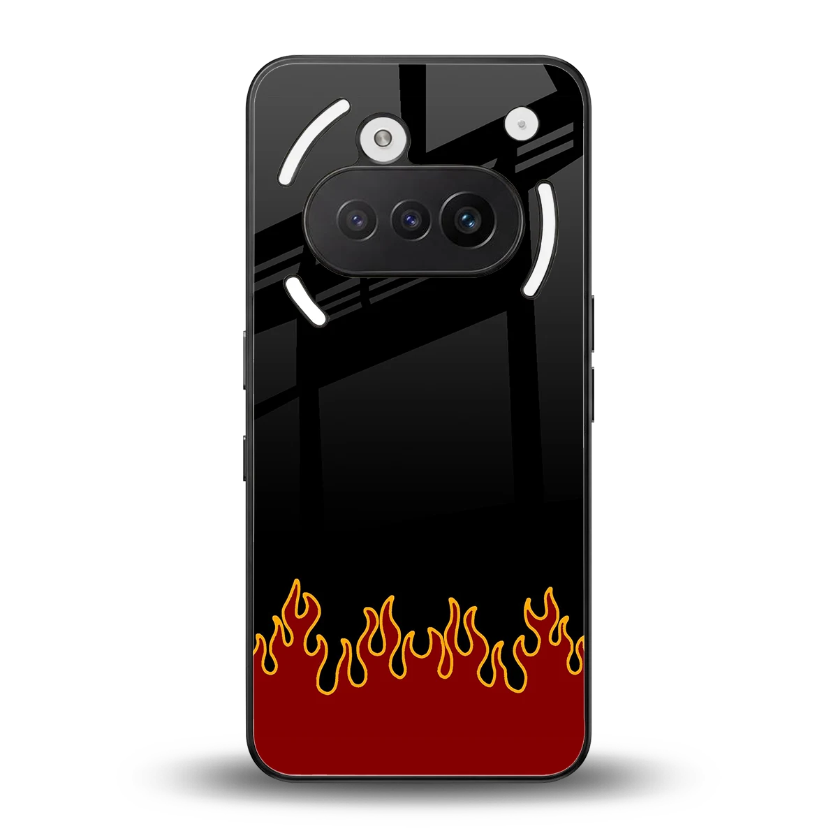 Retro Red Flames back phone cover | glass case for nothing phone 3a