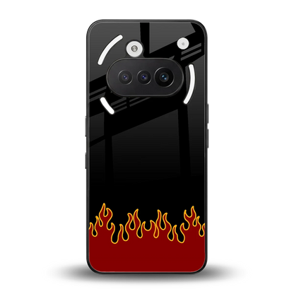 Retro Red Flames back phone cover | glass case for nothing phone 3a