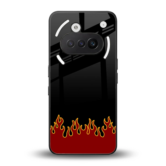 Retro Red Flames back phone cover | glass case for nothing phone 3a