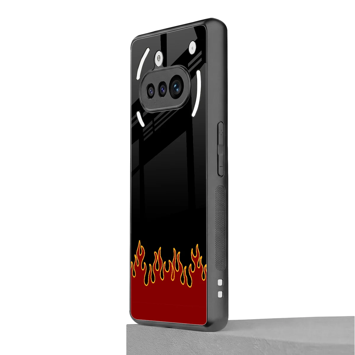 Retro Red Flames nothing phone 3a mobile cover | shockproof glass phone case