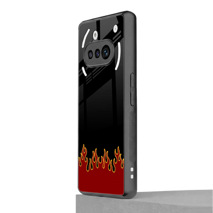 Retro Red Flames nothing phone 3a mobile cover | shockproof glass phone case