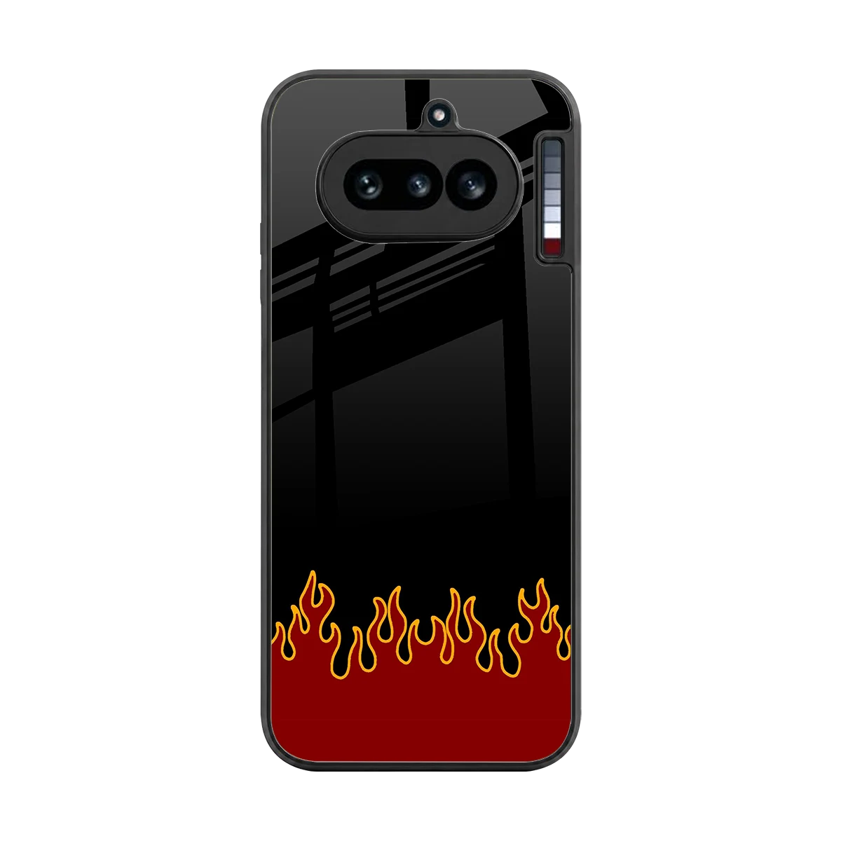Retro Red Flames back phone cover | glass case for nothing phone 4a