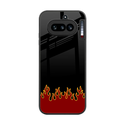 Retro Red Flames back phone cover | glass case for nothing phone 4a