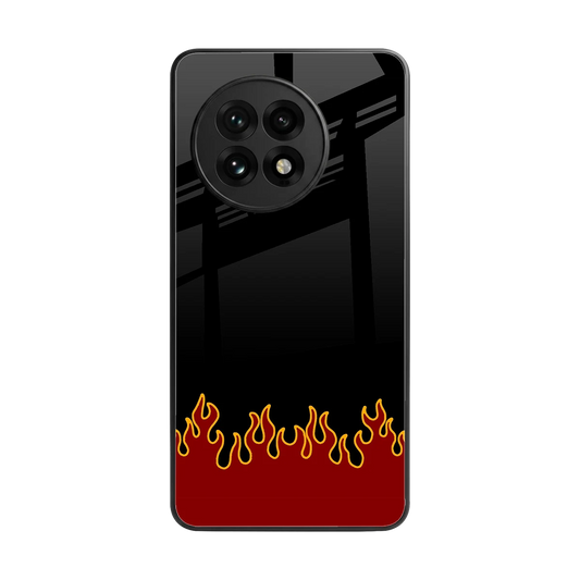 Retro Red Flames back phone cover | glass case for oneplus 13r