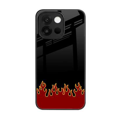 Retro Red Flames back phone cover | glass case for oneplus 13s