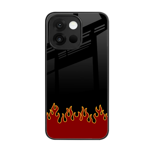 Retro Red Flames back phone cover | glass case for oneplus 13s