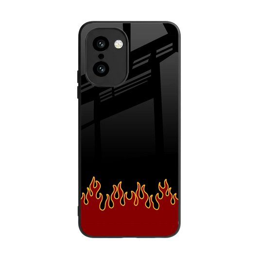 Retro Red Flames back phone cover | glass case for oneplus 15r