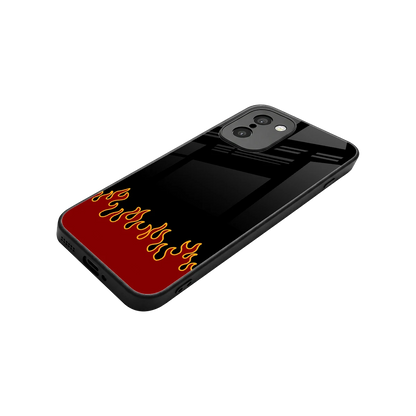 Retro Red Flames stylish phone case for oneplus 15r | glossy glass and slim fit
