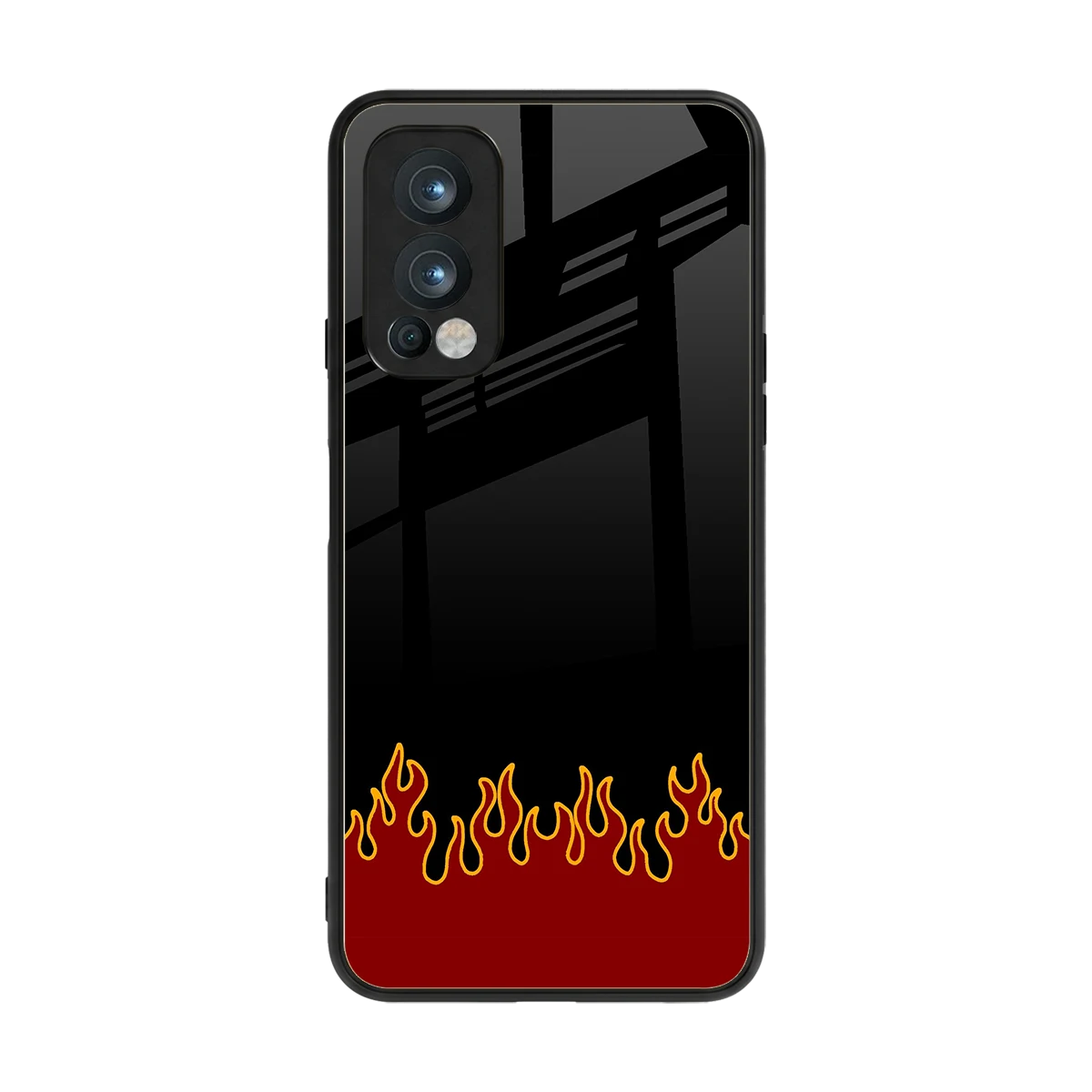 Retro Red Flames back phone cover | glass case for oneplus nord 2