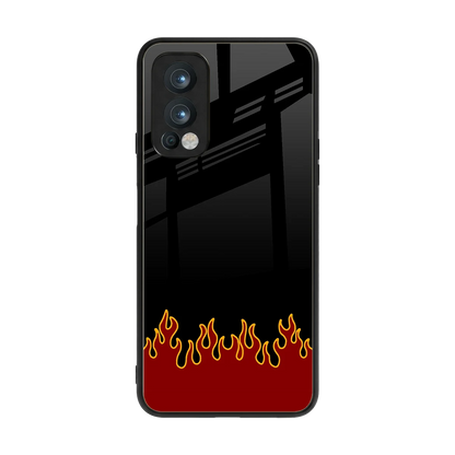 Retro Red Flames back phone cover | glass case for oneplus nord 2