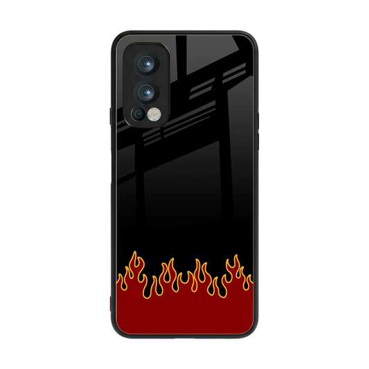 Retro Red Flames back phone cover | glass case for oneplus nord 2