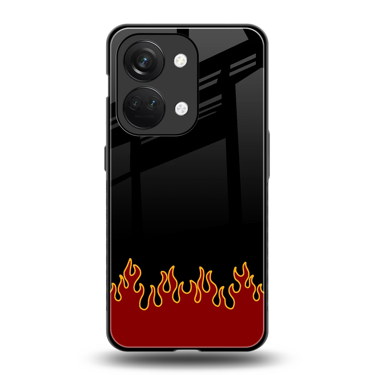 Retro Red Flames back phone cover | glass case for oneplus nord 3
