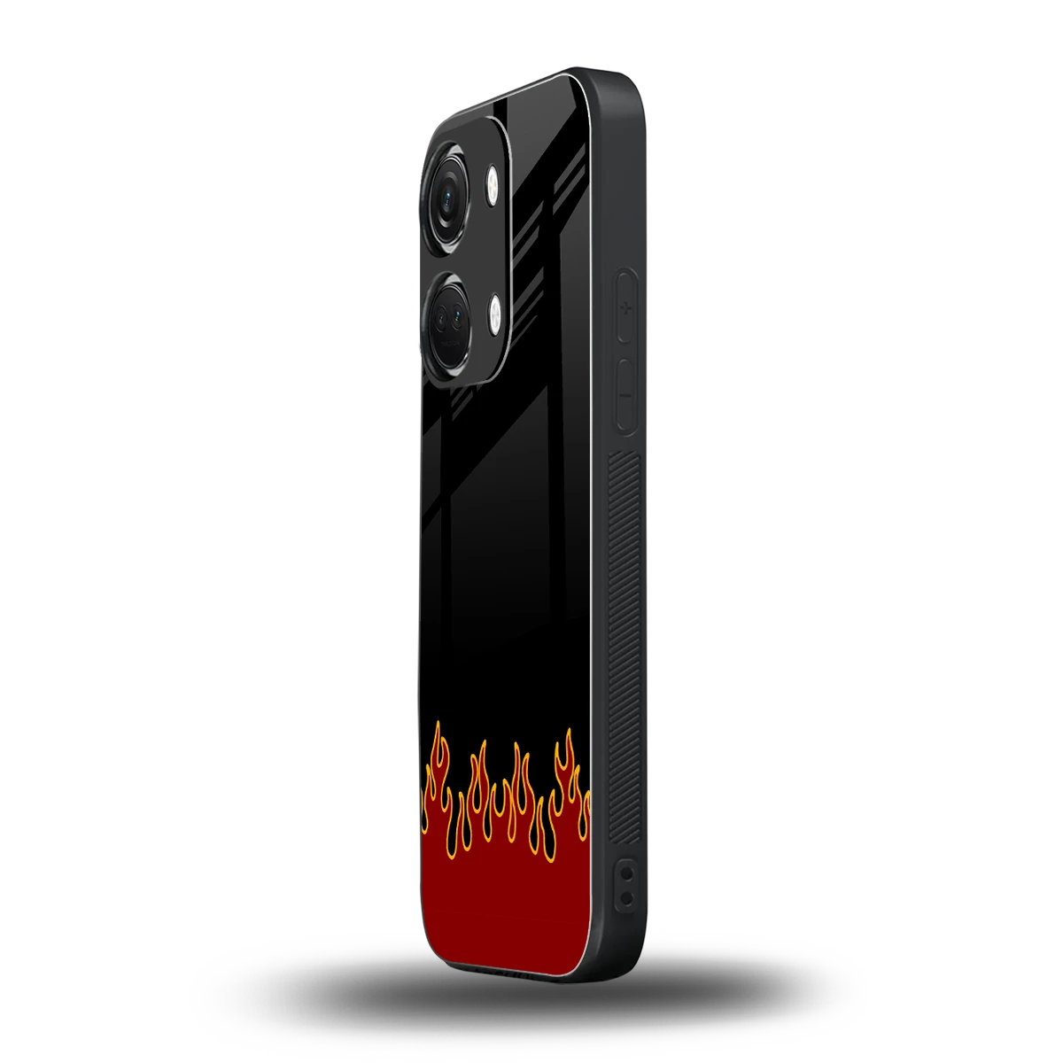 Retro Red Flames oneplus nord 3 mobile cover | shockproof glass phone case